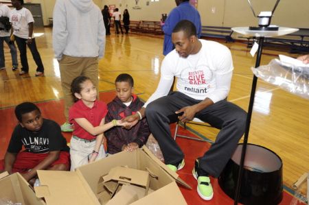Dwight with his little fans